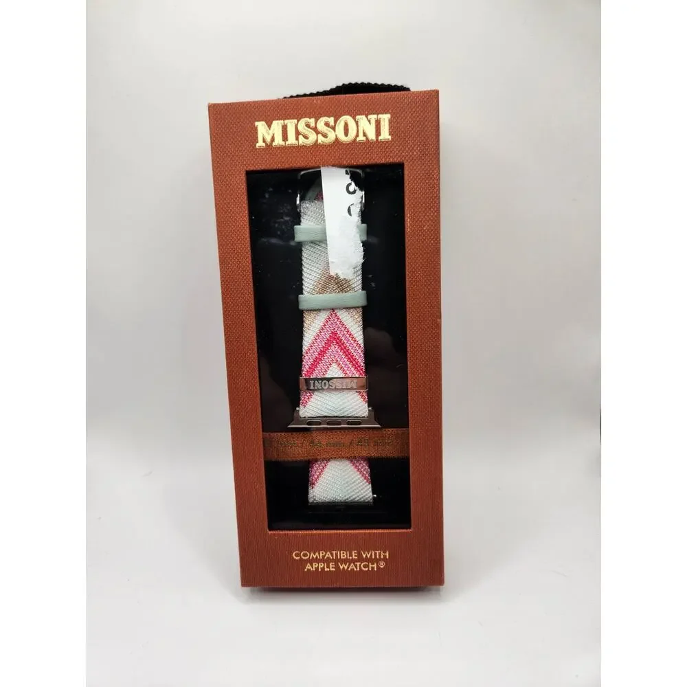 Missoni Woven Zigzag Apple Watch Band White Pink 42/44/45mm